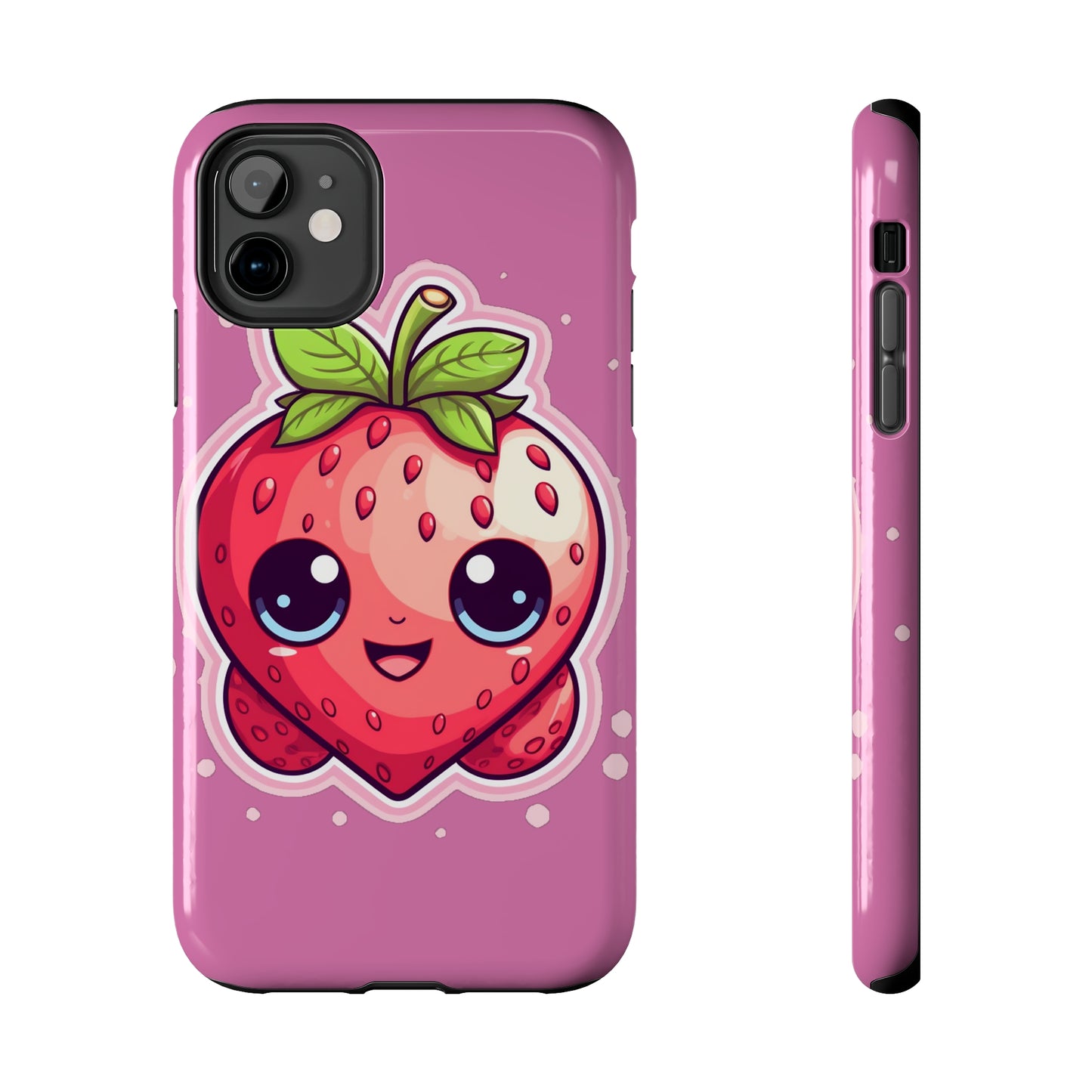 Kawaii Strawberry Adventure - Anime Classic Traditional Japanese Fruit - Otaku Artwork - Tough Phone Cases