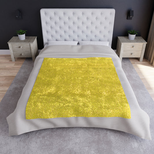 Sunshine Yellow Lemon: Denim-Inspired, Cheerful Fabric - Crushed Velvet Blanket