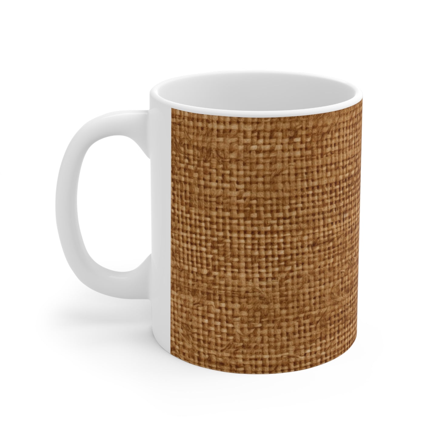 Brown Light Chocolate: Denim-Inspired Elegant Fabric - Ceramic Mug 11oz