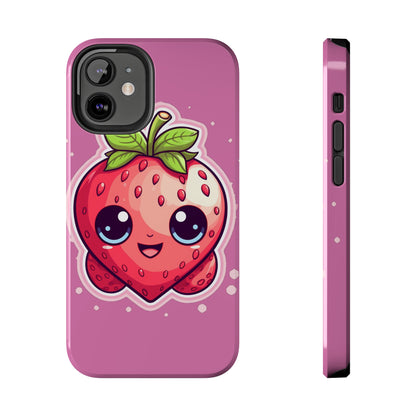 Kawaii Strawberry Adventure - Anime Classic Traditional Japanese Fruit - Otaku Artwork - Tough Phone Cases