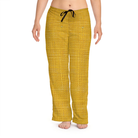 Radiant Sunny Yellow: tela de verano inspirada en la mezclilla - Pantalones de pijama para mujer (AOP) 