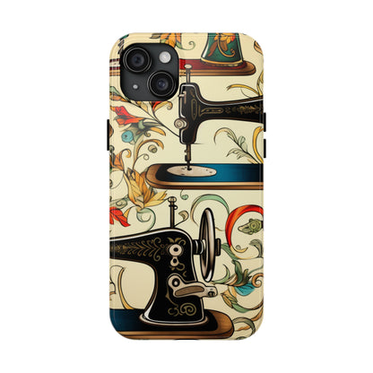 Classic Sewing Machines and Vibrant Thread Spools Pattern, Tailoring and Quilting - Tough Phone Cases