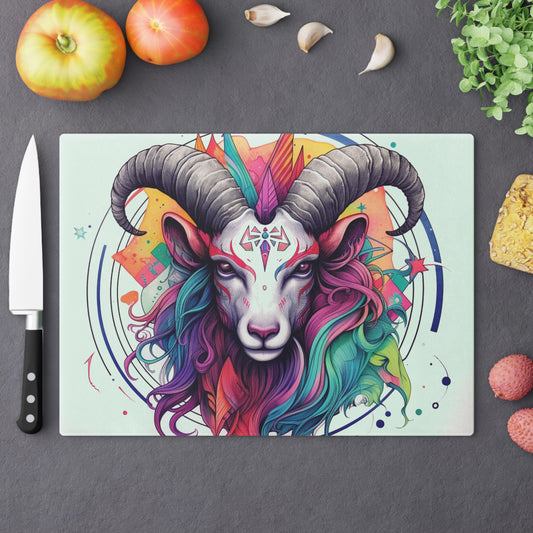 Chill Capricorn Style - Fine Line Multicolor Astrology Design - Cutting Board