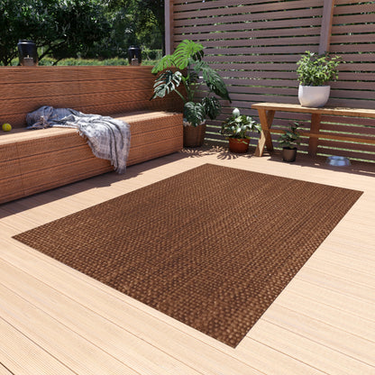 Luxe Dark Brown: tela con textura distintiva inspirada en la mezclilla - Alfombra para exteriores 