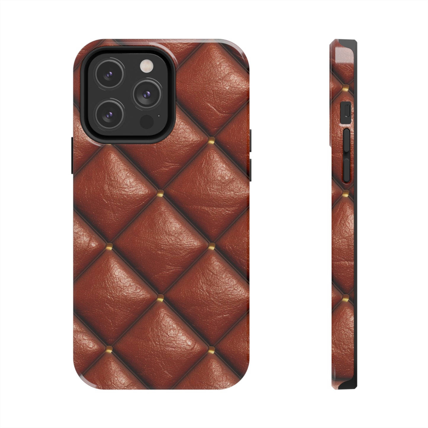 Brown Leather Cognac Pattern Rugged Durable Design Style - Tough Phone Cases