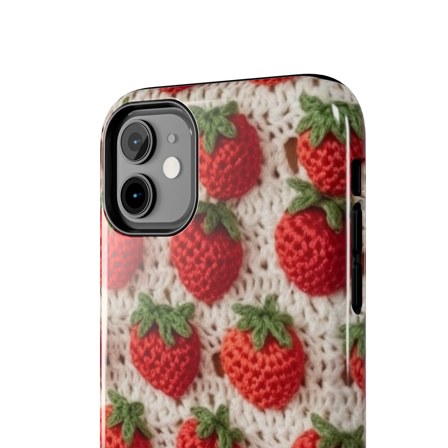 Strawberry Traditional Japanese, Crochet Craft, Fruit Design, Red Berry Pattern - Tough Phone Cases