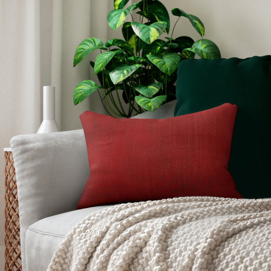Juicy Red Berry Blast: Denim Fabric Inspired Design - Spun Polyester Lumbar Pillow