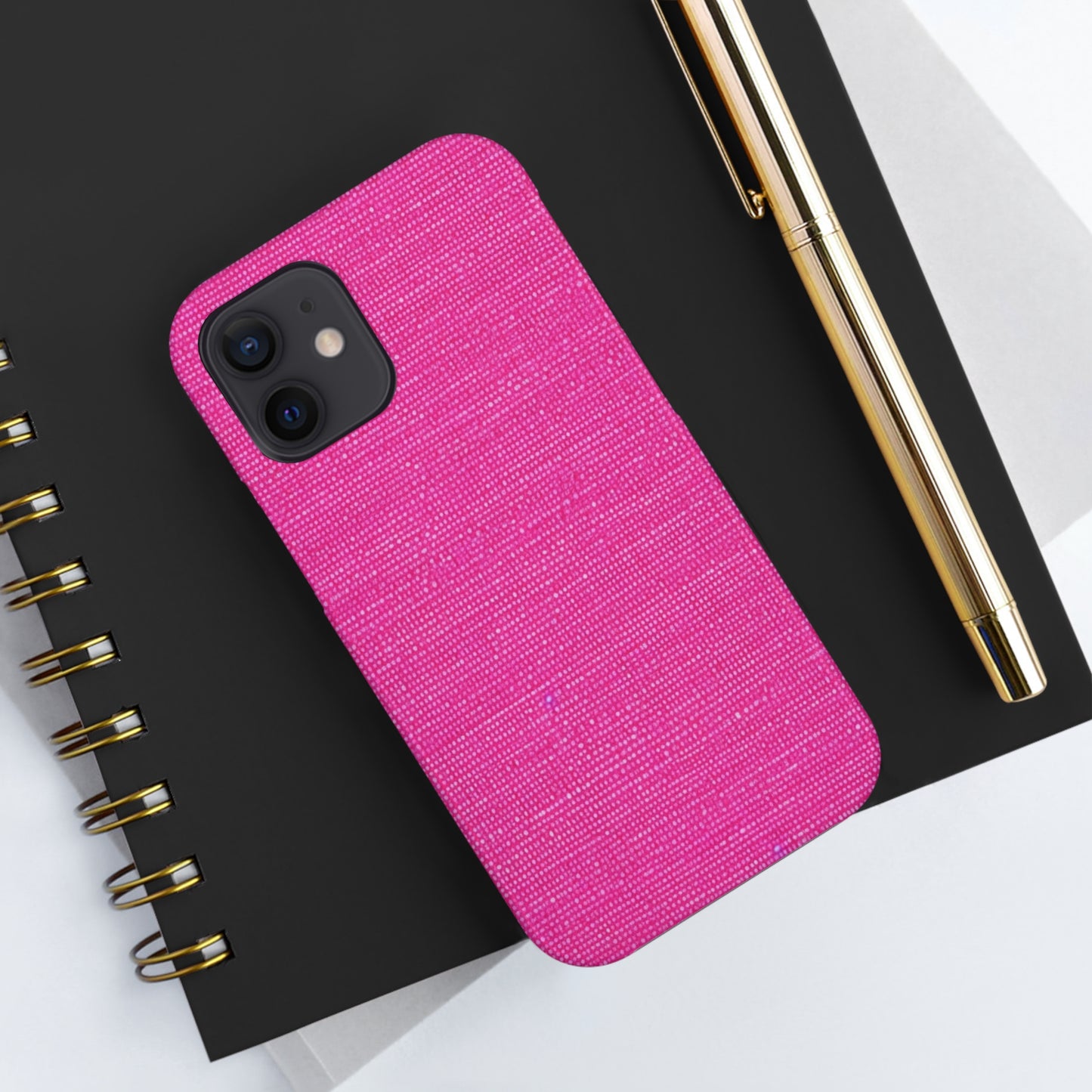 Hot Neon Pink Doll Like: Denim-Inspired, Bold & Bright Fabric - Tough Phone Cases