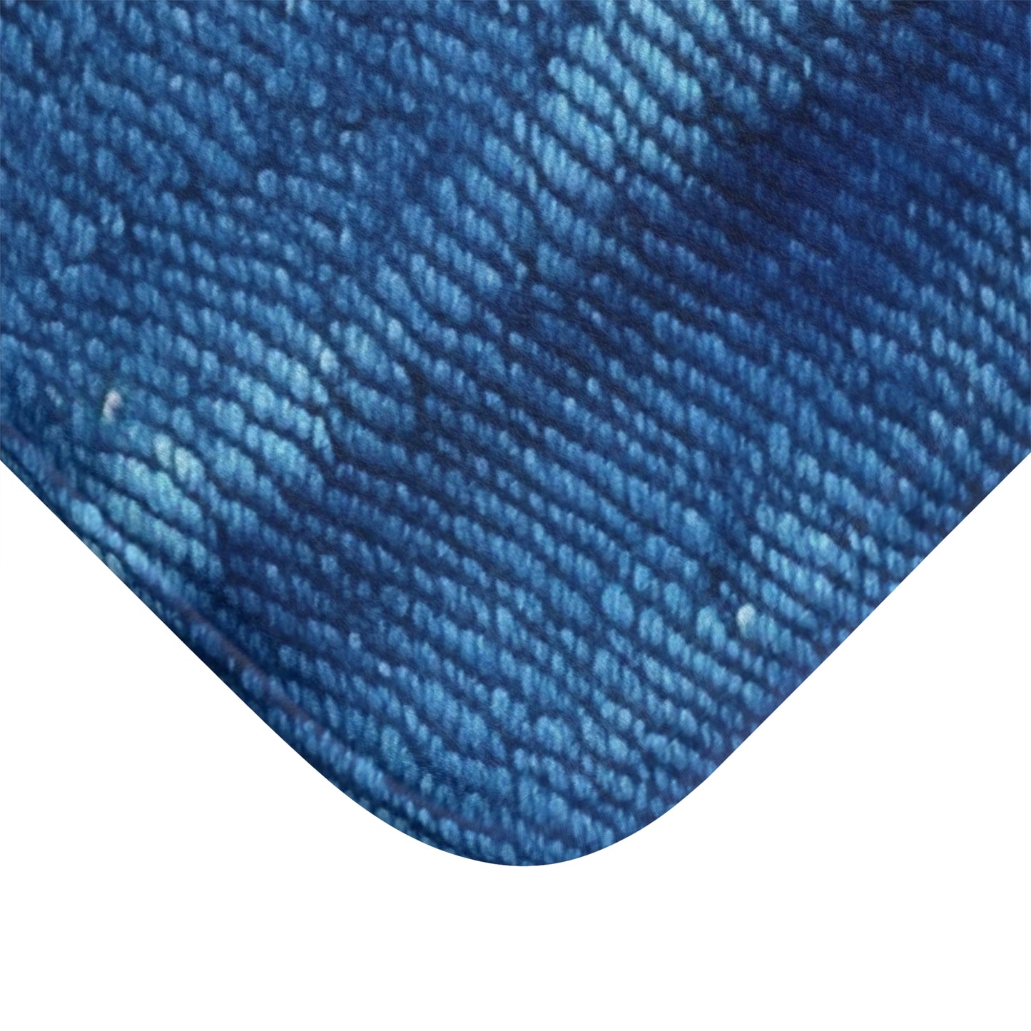 Blue Spectrum: Denim-Inspired Fabric Light to Dark - Bath Mat