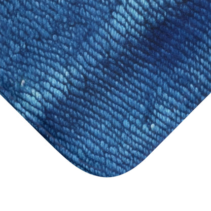 Blue Spectrum: Denim-Inspired Fabric Light to Dark - Bath Mat