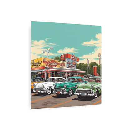 1950s Classic Car Collection Retro Artwork - Metal Art Sign