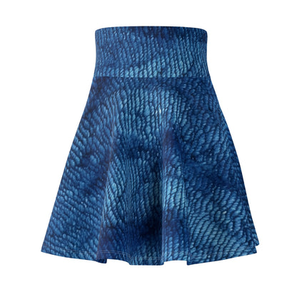 Blue Spectrum: Denim-Inspired Fabric Light to Dark - Women's Skater Skirt (AOP)