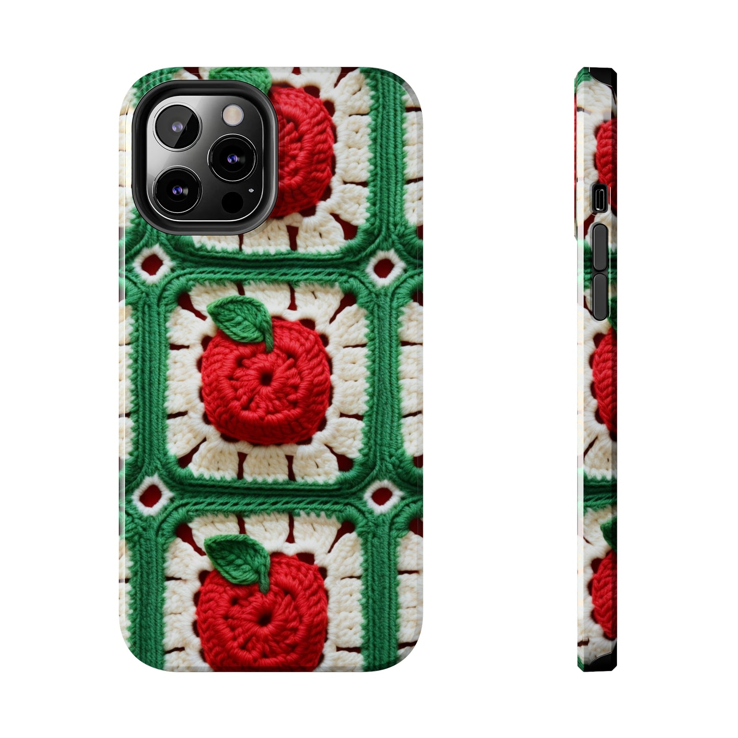 Apple Granny Square Crochet Pattern: Wild Fruit Tree, Delicious Red Design - Tough Phone Cases