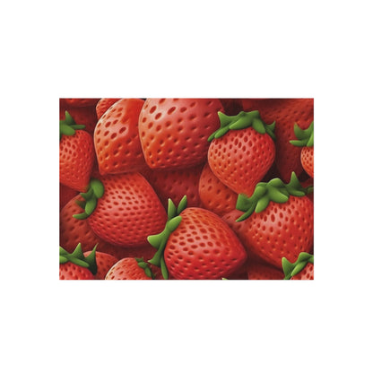 Garden Strawberries- Wild Sweet Gourmet - Farm Growing Ripe Red Fruit -Outdoor Rug