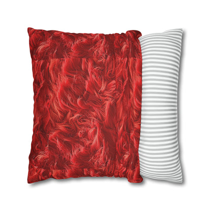 Fuzzy Infinity Case Red, Stylish Gift, Spun Polyester Square Pillowcase