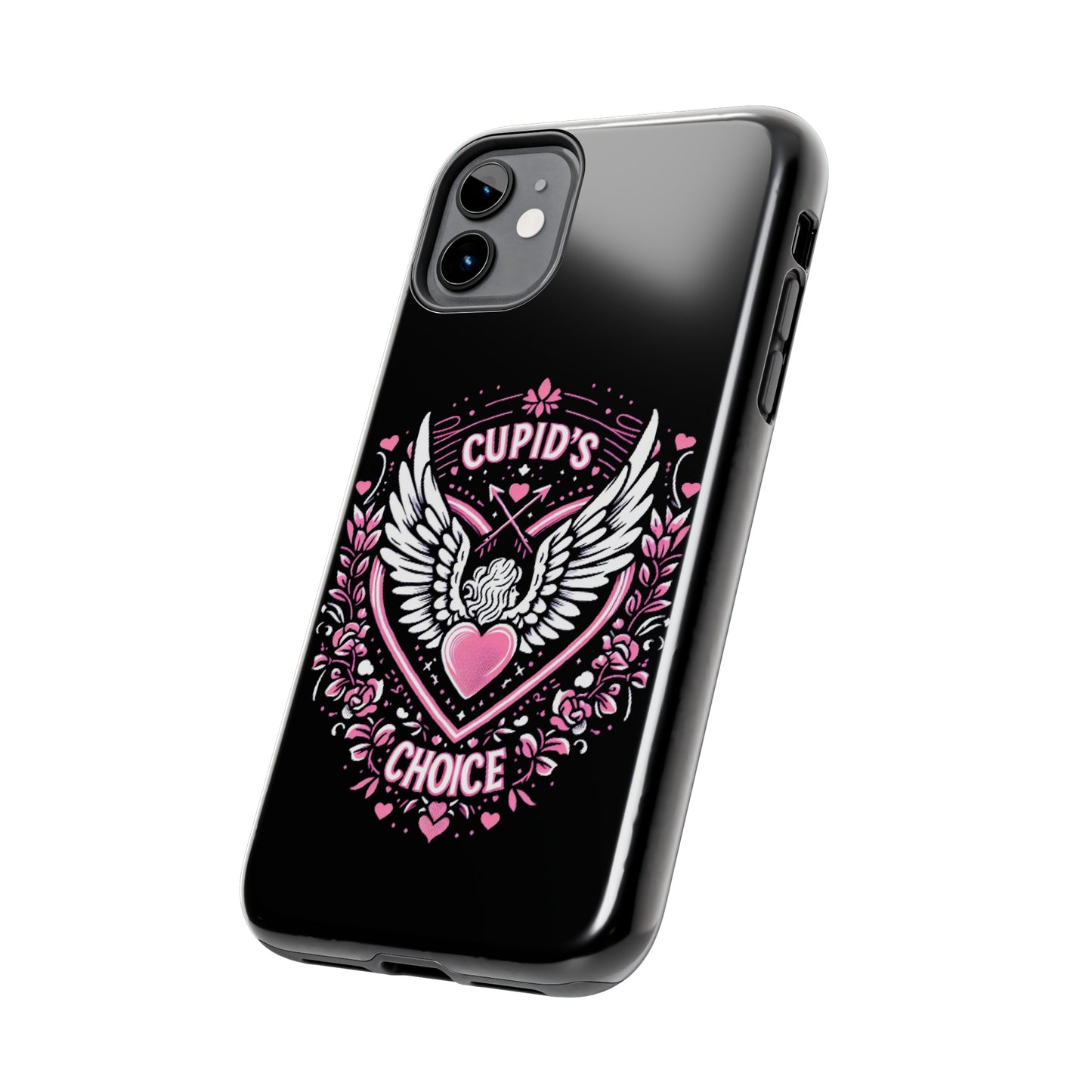 Cupidos Choice Crest con corazón y alas - Amor y romance con temática de San Valentín - Fundas resistentes para teléfonos