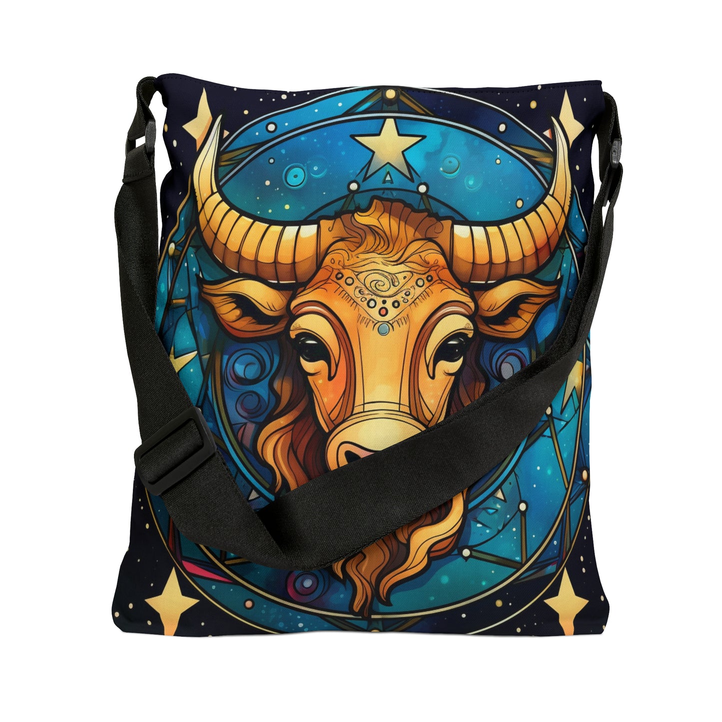 Taurus Constellation Zodiac Sign Astrology Cosmic Art - Adjustable Tote Bag (AOP)