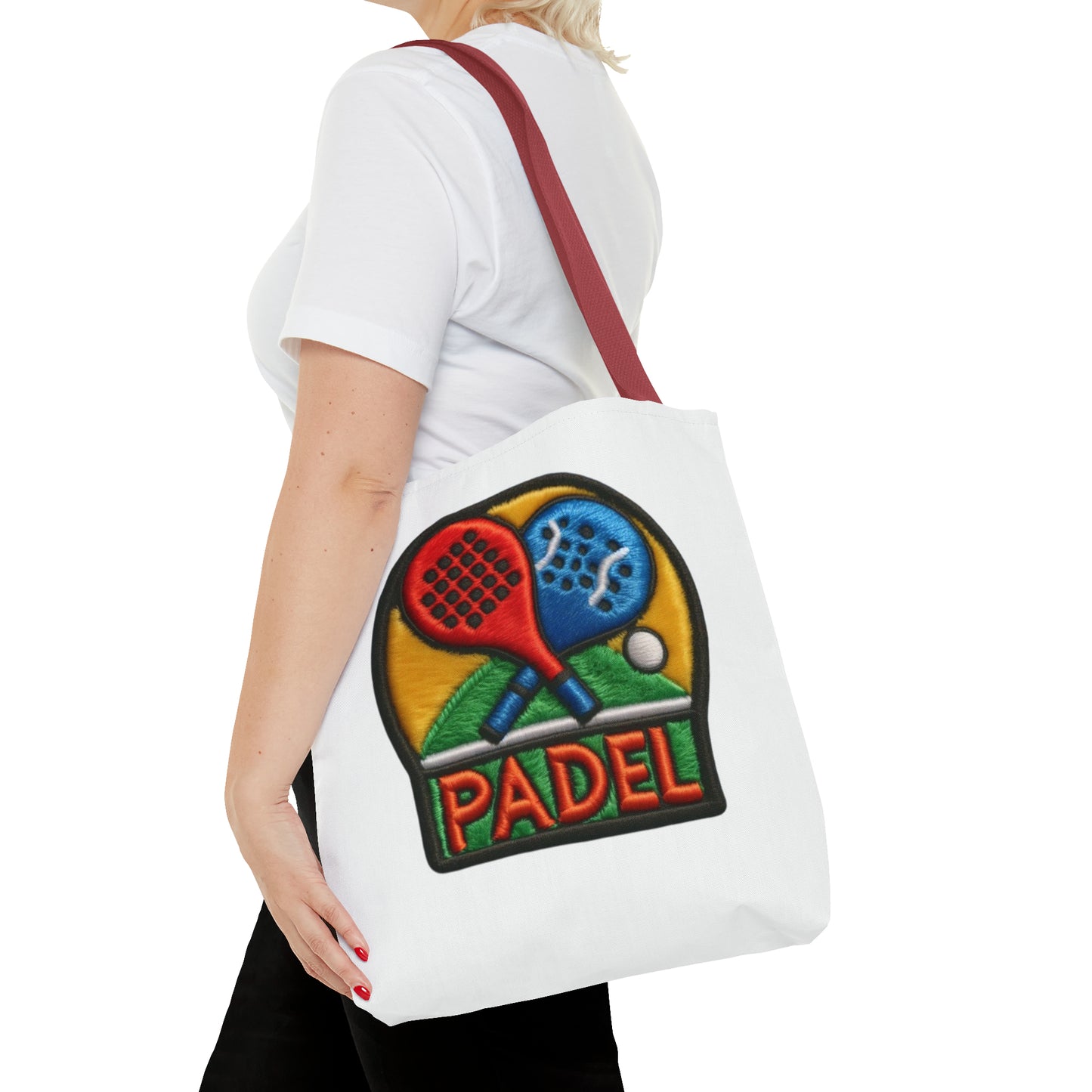 Padel Chenille Patch, Faux Graphic- Tote Bag (AOP)