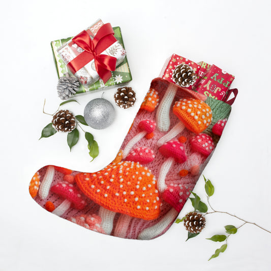 Mushroom Crochet, Enchanted Forest Design, Earthy Fungi. Mystical Magic Woodland, Immerse in Nature - Christmas Stockings