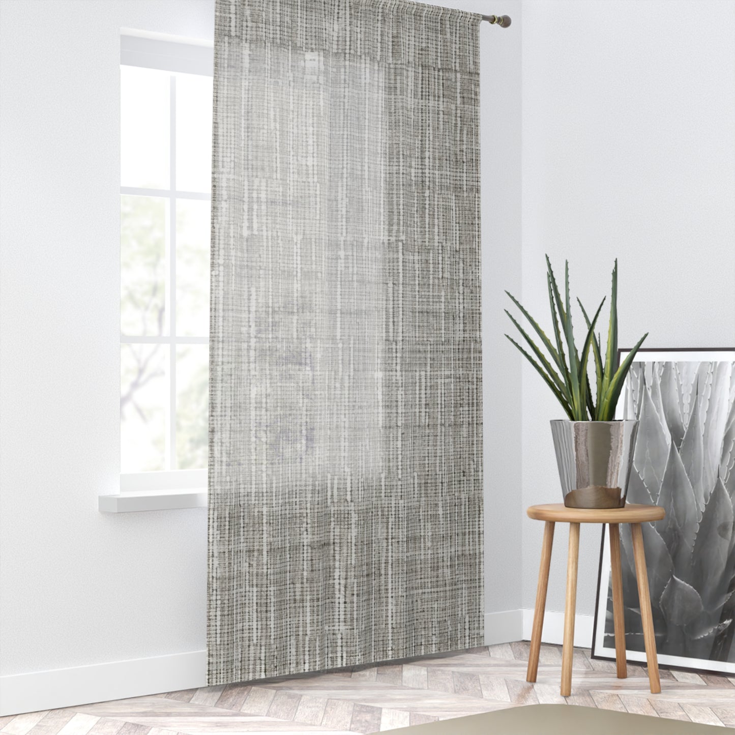 Silver Grey: Denim-Inspired, Contemporary Fabric Design - Window Curtain