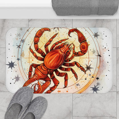 Prickly Scorpio Astrology - Sharp Zodiac Scorpion Celestial Horoscope - Bath Mat