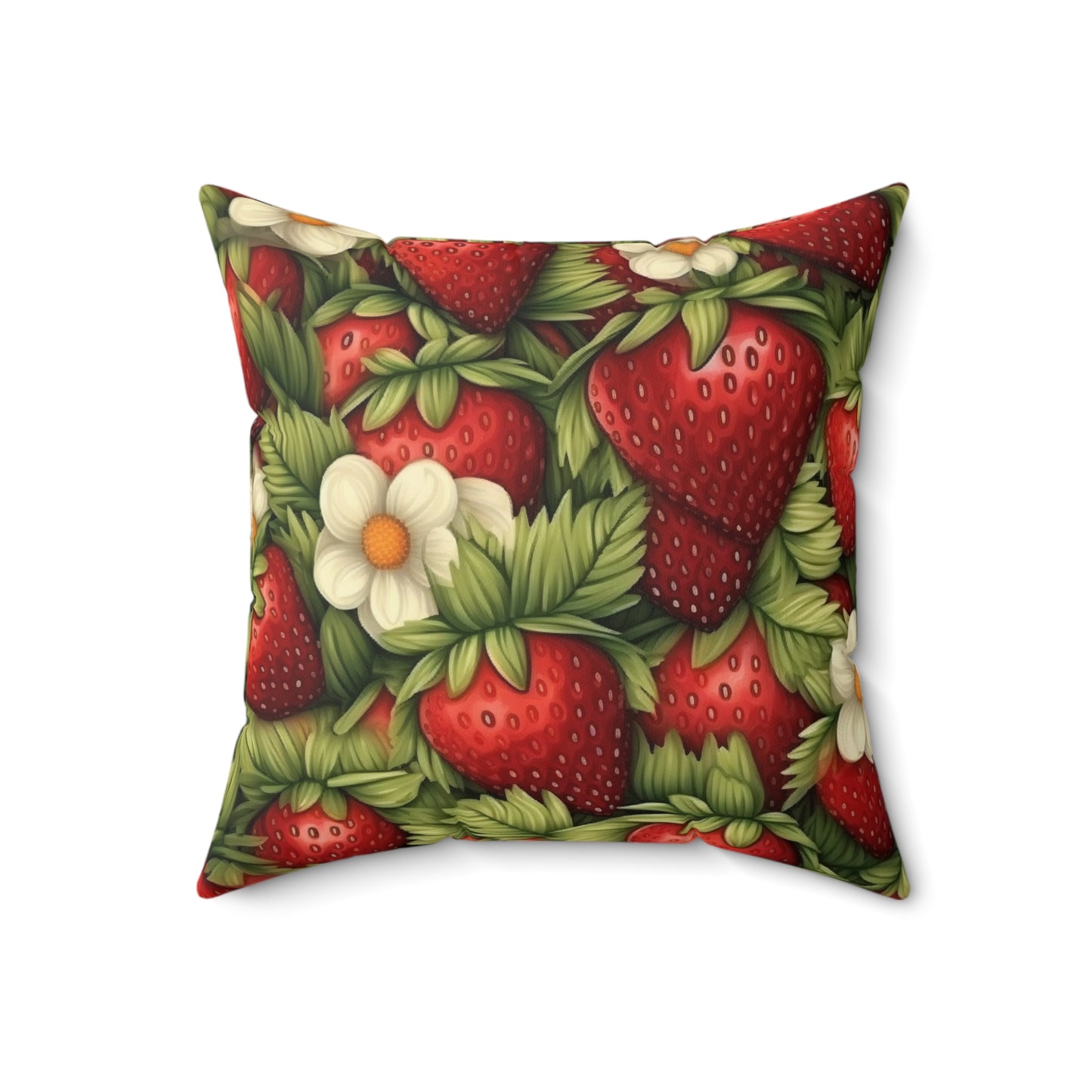 Strawberry Euphoria: The Ultimate Guide to Celebrating Life's Sweetest BerrySpun Polyester Square Pillow