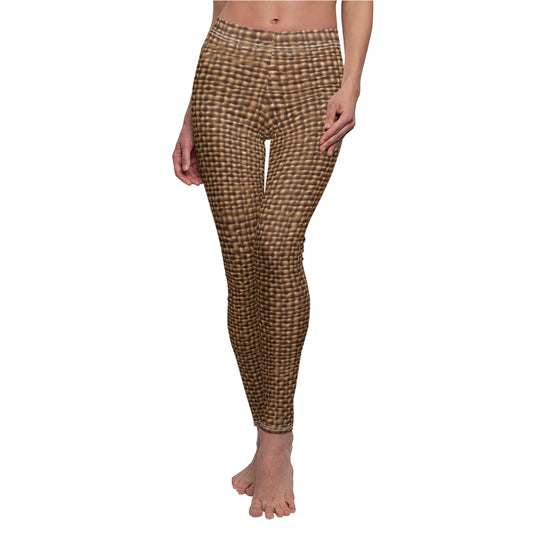 Brown Trouser, Women's Cut & Sew Casual Leggings (AOP)