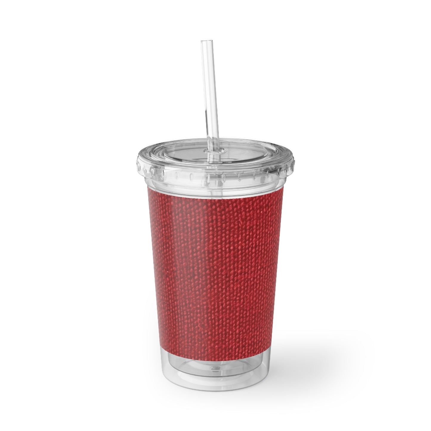 Rojo rubí atrevido: estilo de tela apasionado, inspirado en la mezclilla - Suave Acrylic Cup