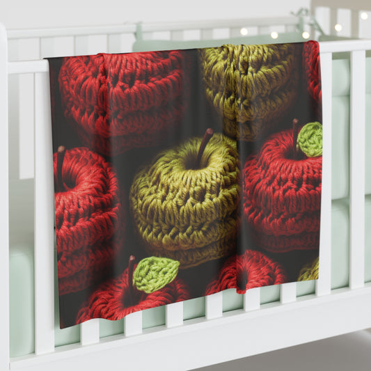 Crochet Apple Amigurumi - Big American Red Apples - Healthy Fruit Snack Design - Baby Swaddle Blanket