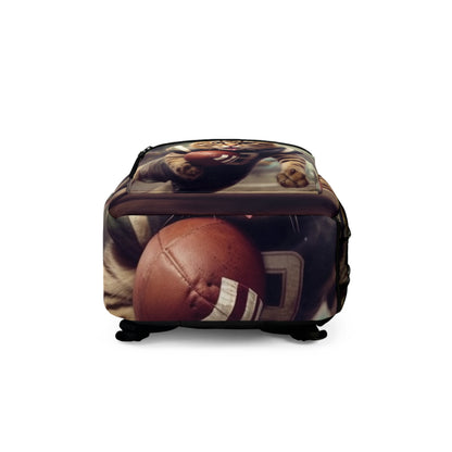 Football Field Felines: Kitty Cats in Sport Tackling Scoring Game Position - Backpack