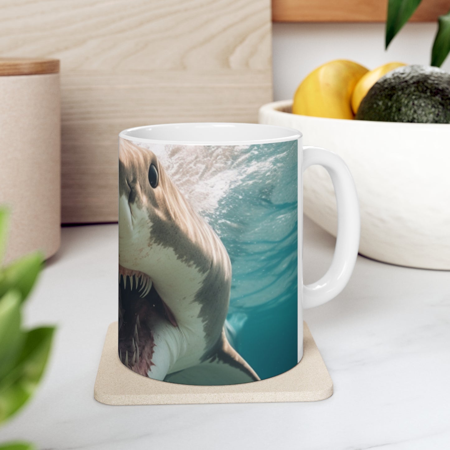 Bull Shark: River Monster Menace - Realistic Dark Water Predator - Ceramic Mug 11oz