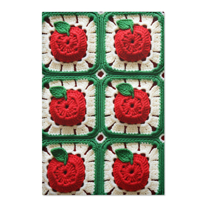 Apple Granny Square Crochet Pattern: Wild Fruit Tree, Delicious Red Design - Area Rugs