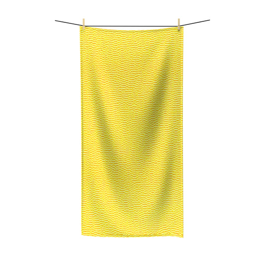 Sunshine Yellow Lemon: Denim-Inspired, Cheerful Fabric - Polycotton Towel