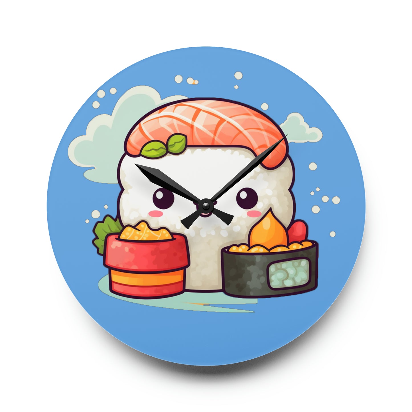 Japanese Sushi Kawaii Anime Acrylic Wall Clock