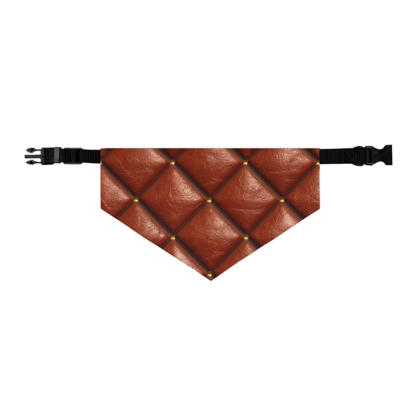 Brown Leather Cognac Pattern Rugged Durable Design Style - Dog & Pet Bandana Collar