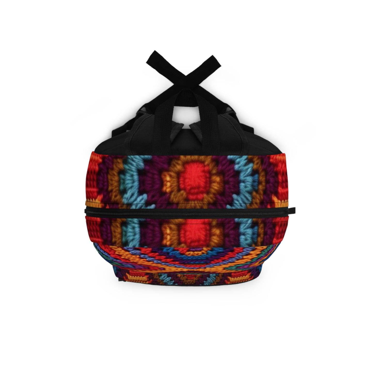 African Heritage Crochet, Vibrant Multicolored Design, Ethnic Craftwork - Backpack