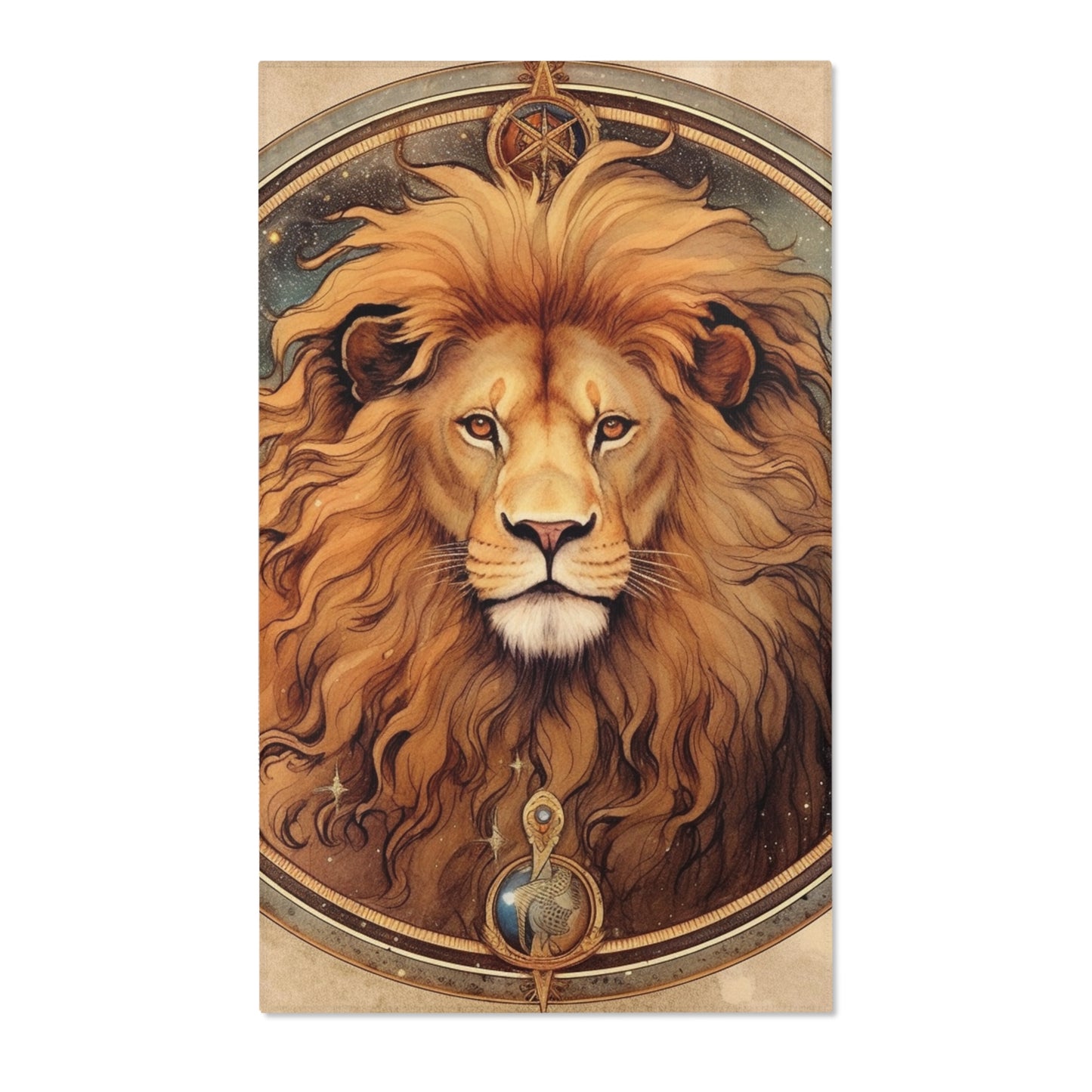 Astrological Leo Sign Vibrant Celestial Cosmic Zodiac - Area Rugs