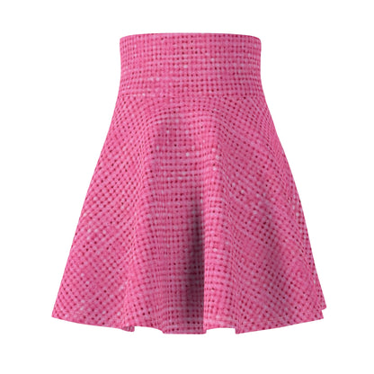 Doll-Like Pink Denim Designer Fabric Style - Women's Skater Skirt (AOP)