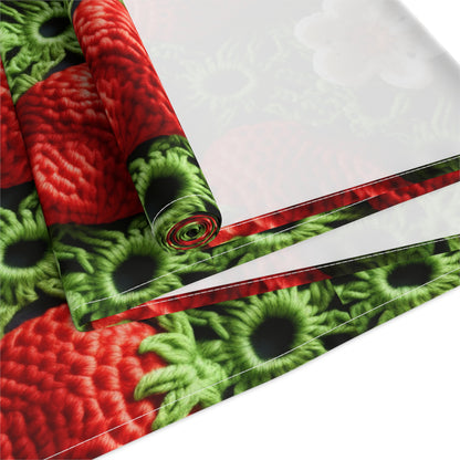 Strawberry Field Crochet - Forever Forest Greens - Fruit Berry Harvest Crop - Table Runner (Cotton, Poly)