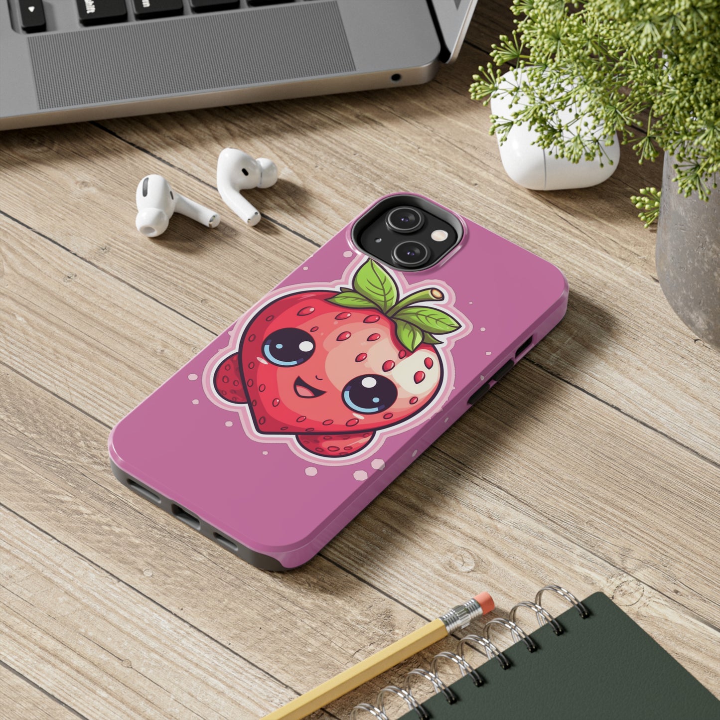 Kawaii Strawberry Adventure - Anime Classic Traditional Japanese Fruit - Otaku Artwork - Tough Phone Cases