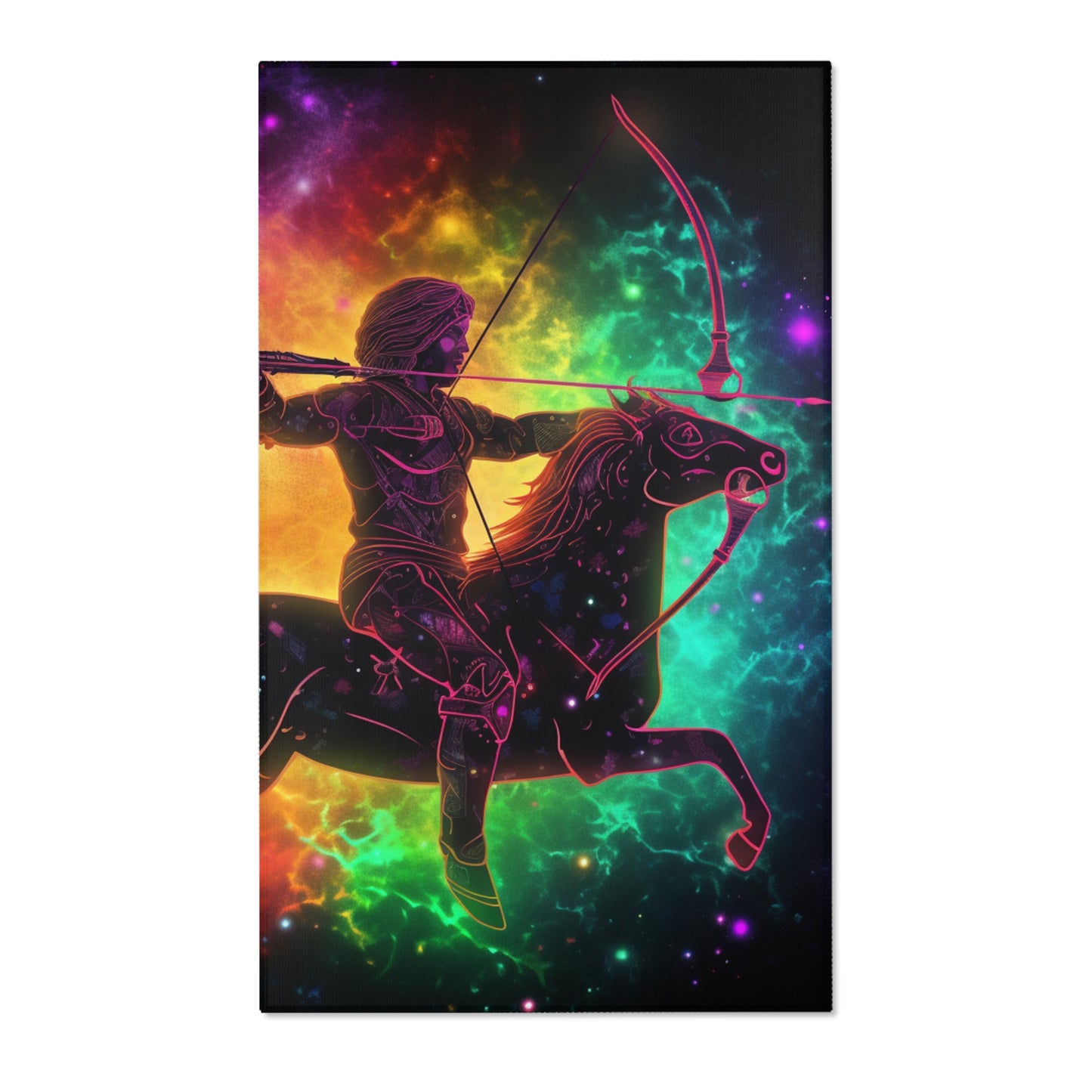 Colorful Sagittarius Zodiac Sign - Star Universe Theme - Area Rugs