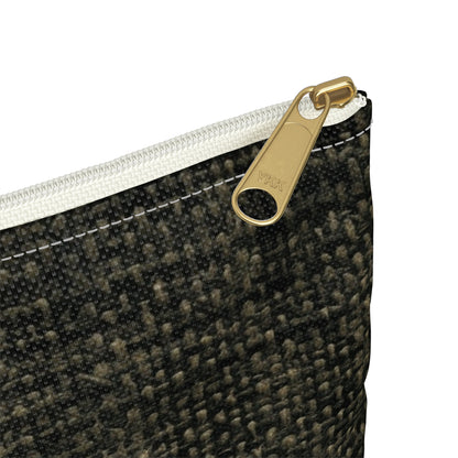 Sophisticated Seamless Texture - Black Denim-Inspired Fabric - Accessory Pouch