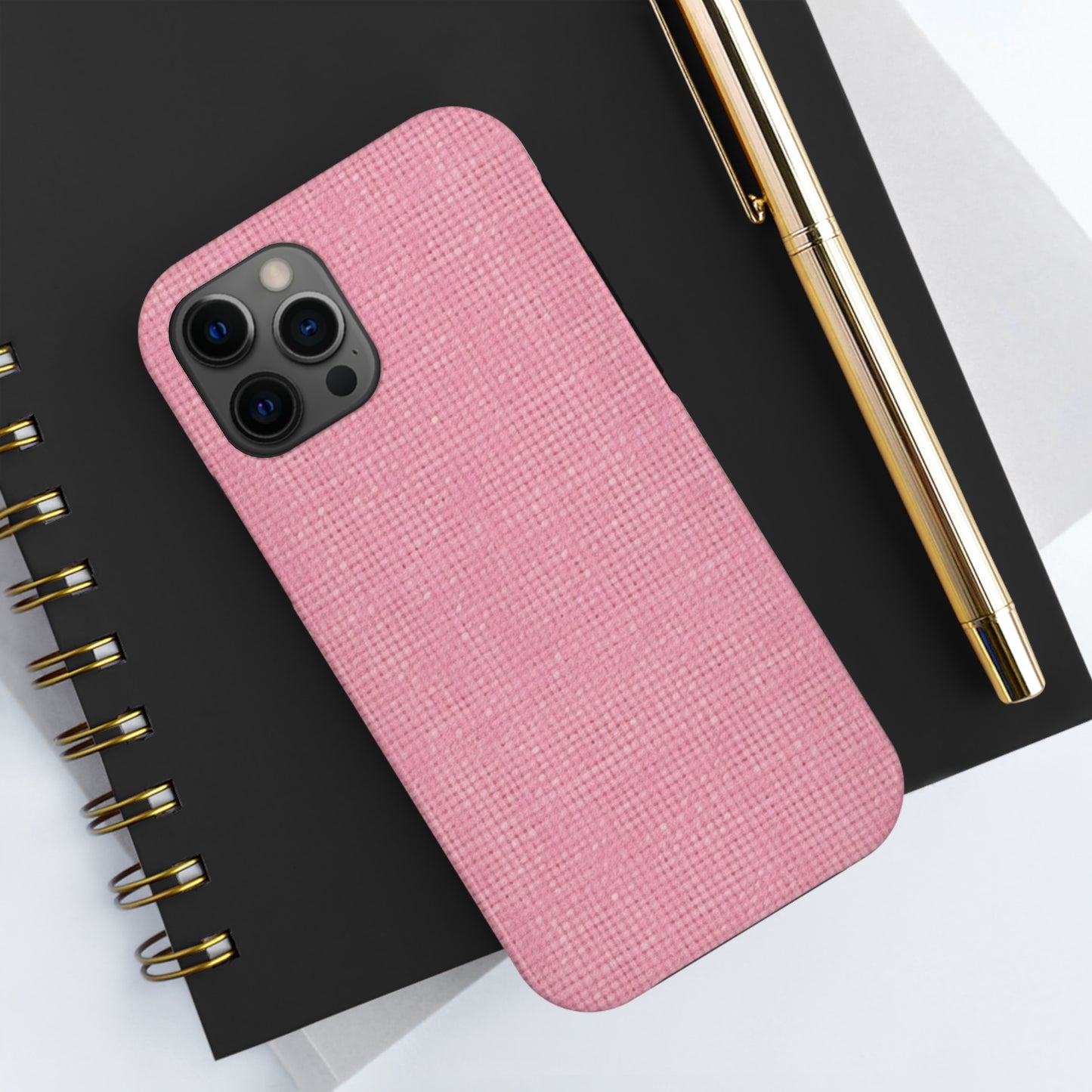 Pastel Rose Pink: Denim-Inspired, Refreshing Fabric Design - Tough Phone Cases