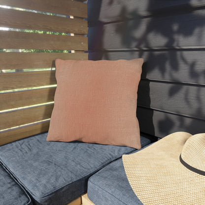 Soft Pink-Orange Peach: Denim-Inspired, Lush Fabric - Outdoor Pillows