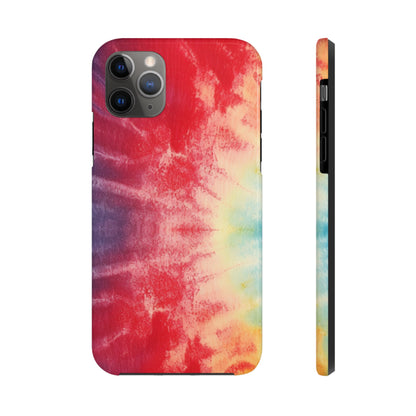 Rainbow Tie-Dye Denim: Vibrant Multi-Color, Fabric Design Spectacle - Tough Phone Cases