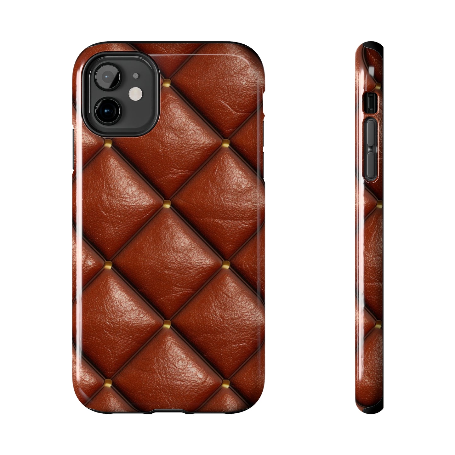 Brown Leather Cognac Pattern Rugged Durable Design Style - Tough Phone Cases