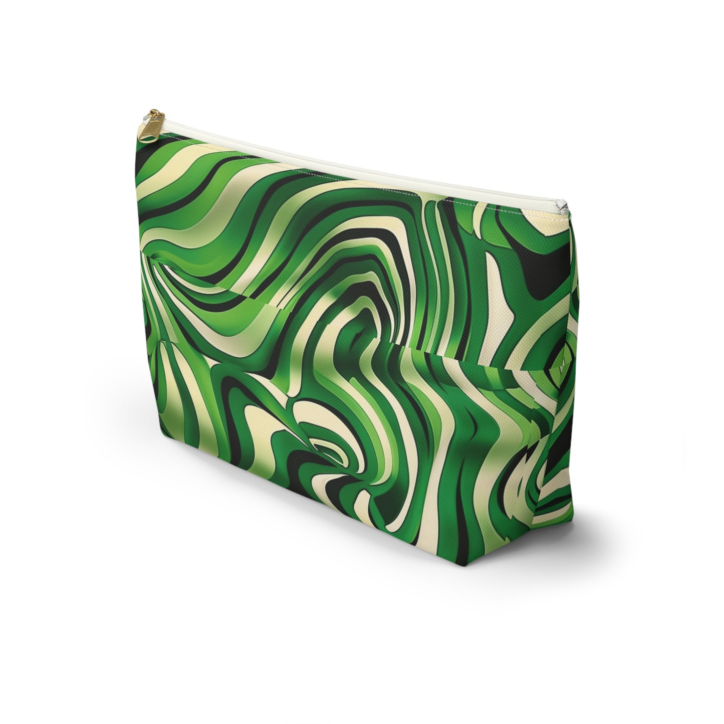 Disco Zebra Green - Accessory Pouch w T-bottom