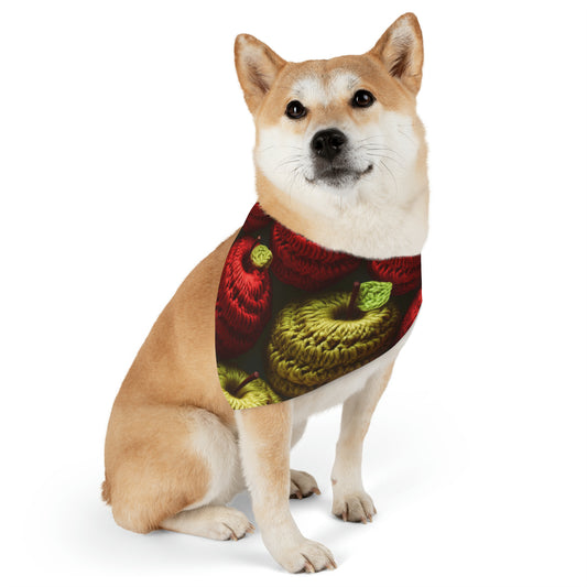 Crochet Apple Amigurumi - Big American Red Apples - Healthy Fruit Snack Design - Pet Bandana Collar