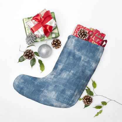 Faded Blue Washed-Out: Denim-Inspired, Style Fabric - Christmas Stockings