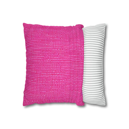 Hot Neon Pink Doll Like: Denim-Inspired, Bold & Bright Fabric - Spun Polyester Square Pillow Case